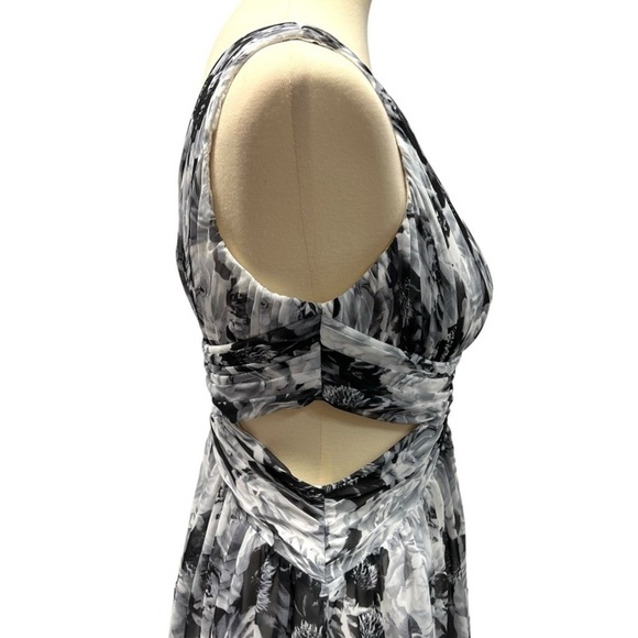Aidan Mattox NWT Floral Sleeveless Double V Waist Cutouts Maxi Dress Women 8 - Picture 5 of 14